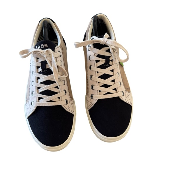 Taos Plim Soul sneakers in the black/tan multi canvas color. - Picture 2 of 9
